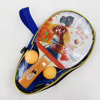 Ракетка за тенис на маса, липова основа, гума с положително залепване, прав удар, печат на лого