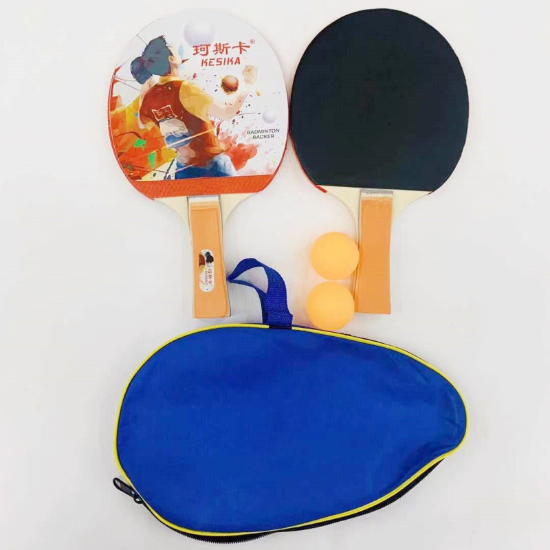 Ракетка за тенис на маса, липова основа, гума с положително залепване, прав удар, печат на лого