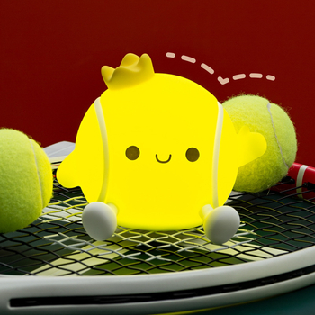 Нощна лампа с форма на тенис ракета, USB зареждане, силиконов абажур, вградена батерия, напрежение ≤ 36 V, FCC сертифициран