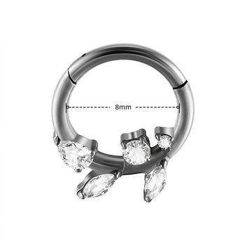 Inel nazal din titan G23, formă frunză, electroplacare, unisex, stil modern