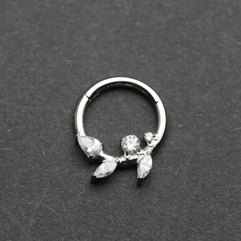 Inel nazal din titan G23, formă frunză, electroplacare, unisex, stil modern