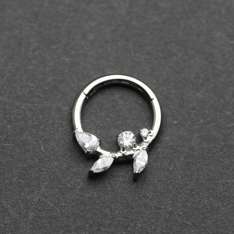 Inel nazal din titan G23, formă frunză, electroplacare, unisex, stil modern