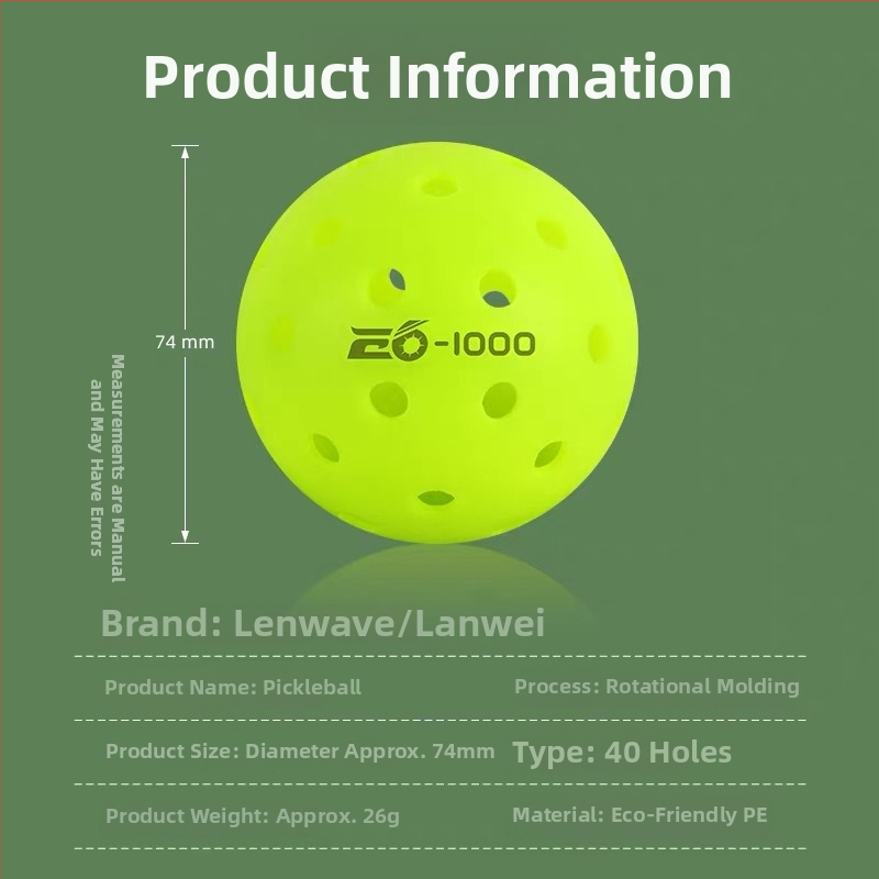 Lanwei profesionálny súťažný pickleball, 40 otvorov, rotačné formovanie, 275 g