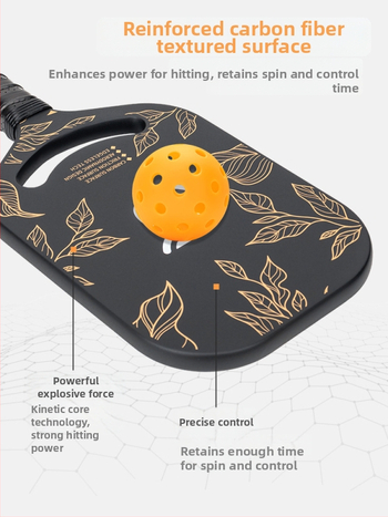 Sada rakiet na pickleball z uhlíkových vlákien, 3K prispôsobenie, Značka Jusain/customized, Hmotnosť 235 g