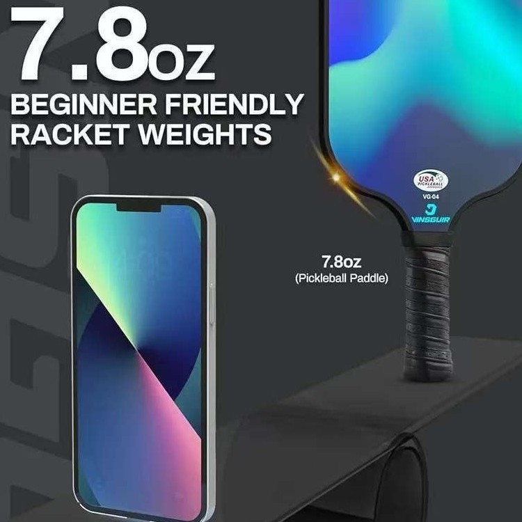 Детски комплект ракети за pickleball от карбоново влакно, тегло 220 g, марка Heli Sporting Goods