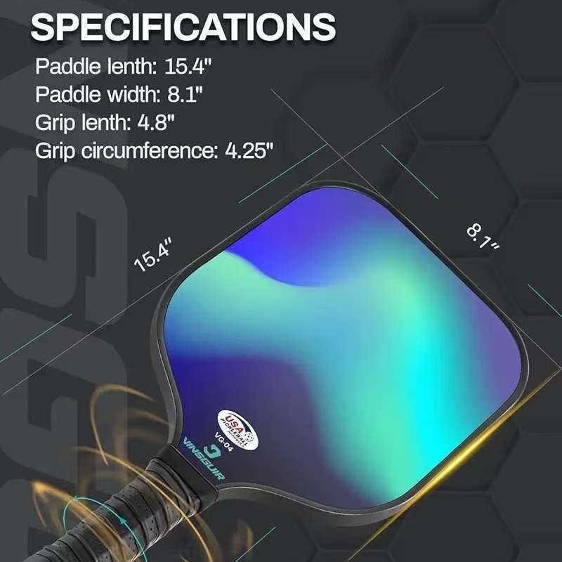 Детски комплект ракети за pickleball от карбоново влакно, тегло 220 g, марка Heli Sporting Goods