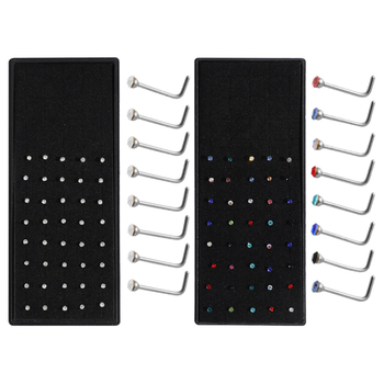 Set piercing nazal - 40 bucăți din oțel inoxidabil, placare electrolitică, formă geometrică, unisex