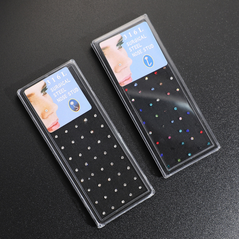 Set piercing nazal - 40 bucăți din oțel inoxidabil, placare electrolitică, formă geometrică, unisex