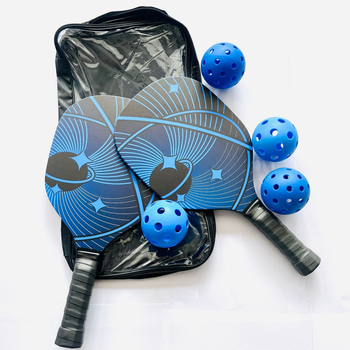 Set de pickleball din lemn MIPICK: 2 rachete și 4 mingi