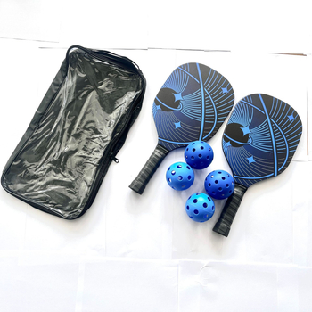 Set de pickleball din lemn MIPICK: 2 rachete și 4 mingi