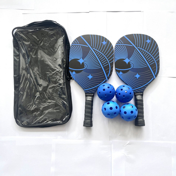 Set de pickleball din lemn MIPICK: 2 rachete și 4 mingi