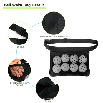 Chongbo Oxford auduma bumbu uzglabāšanas soma golfam, tenisam un pickleballam – daudzfunkcionāla jostas soma bumbām, pielāgojama