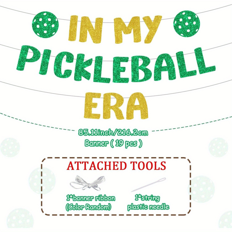 Banner de hârtie pentru decor Pickleball Era – decor tematic sport pentru petrecere de burlaci (Material: hârtie cu sclipici; Stil: petrecere sărbătoritoare; Categorie: decor pentru locație)