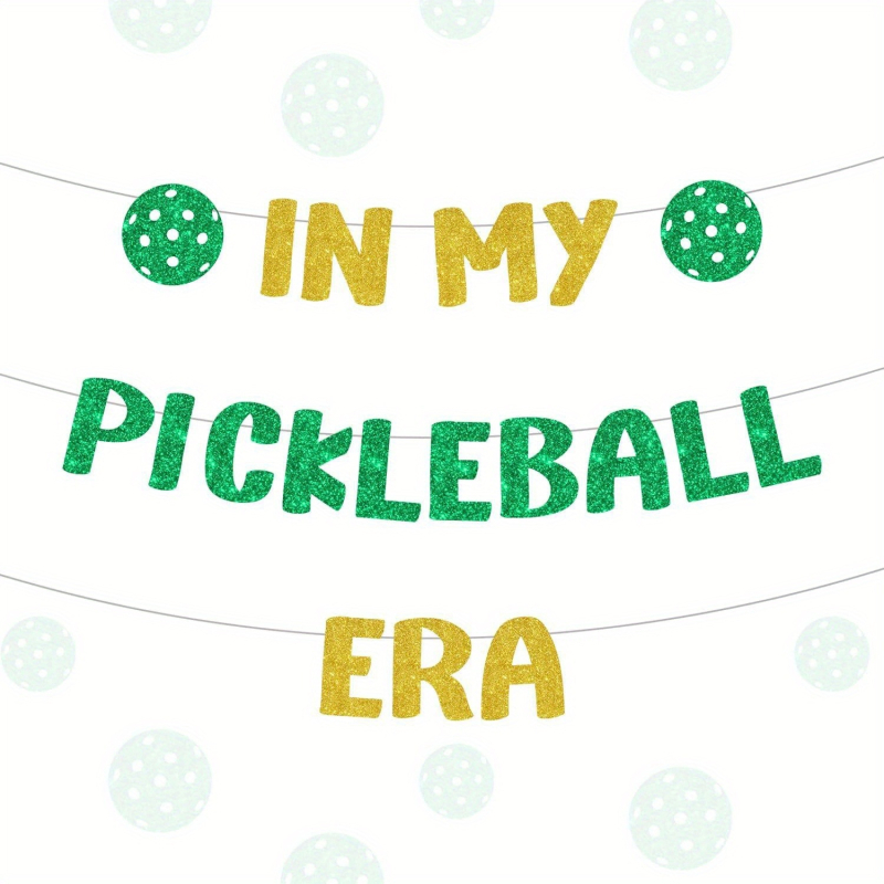 Banner de hârtie pentru decor Pickleball Era – decor tematic sport pentru petrecere de burlaci (Material: hârtie cu sclipici; Stil: petrecere sărbătoritoare; Categorie: decor pentru locație)