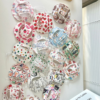 Рибарска шапка с карикатурен принт за котки и кучета, платнена, дишаща и регулируема