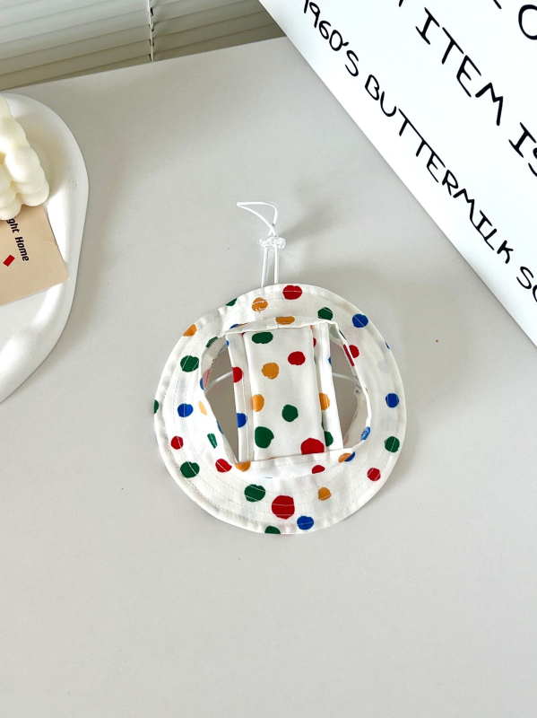 Рибарска шапка с карикатурен принт за котки и кучета, платнена, дишаща и регулируема