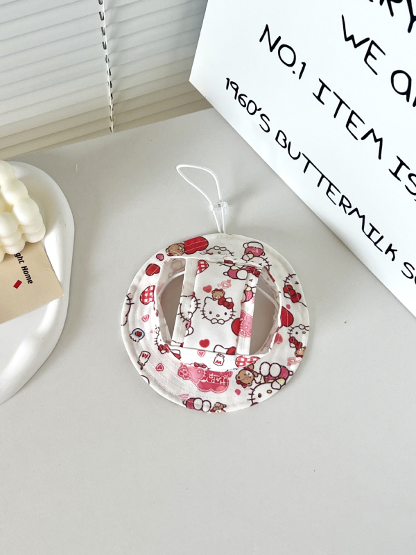 Рибарска шапка с карикатурен принт за котки и кучета, платнена, дишаща и регулируема