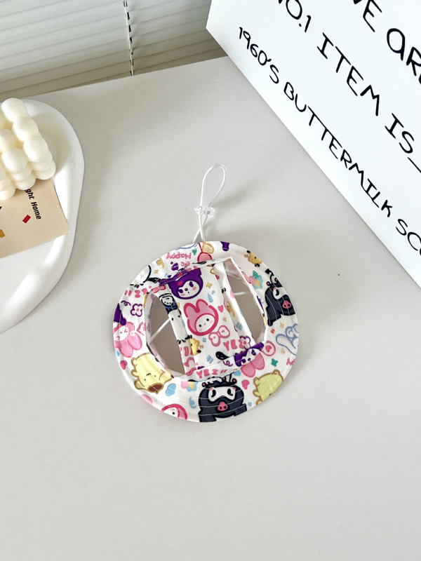 Рибарска шапка с карикатурен принт за котки и кучета, платнена, дишаща и регулируема