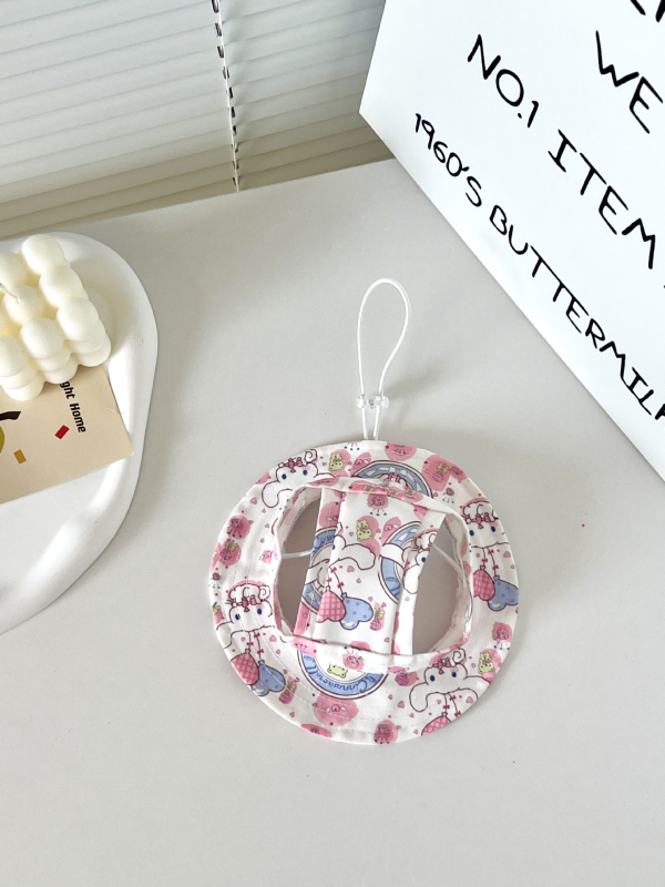 Рибарска шапка с карикатурен принт за котки и кучета, платнена, дишаща и регулируема