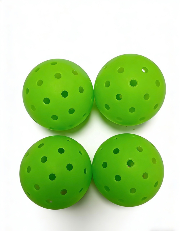 Pickleball топка - 48 дупки, пластмасова, 26,5 г - за открито ползване, интегриран отскок