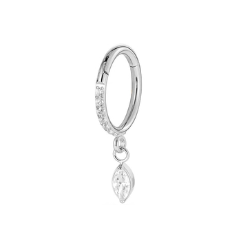 Носна халка – титаниева сплав, цирконови кристали, геометрична форма, прецизна обработка