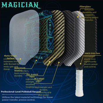 HOOWAN paletă de pickleball Magician, fibră de carbon, model Magician, ușoară
