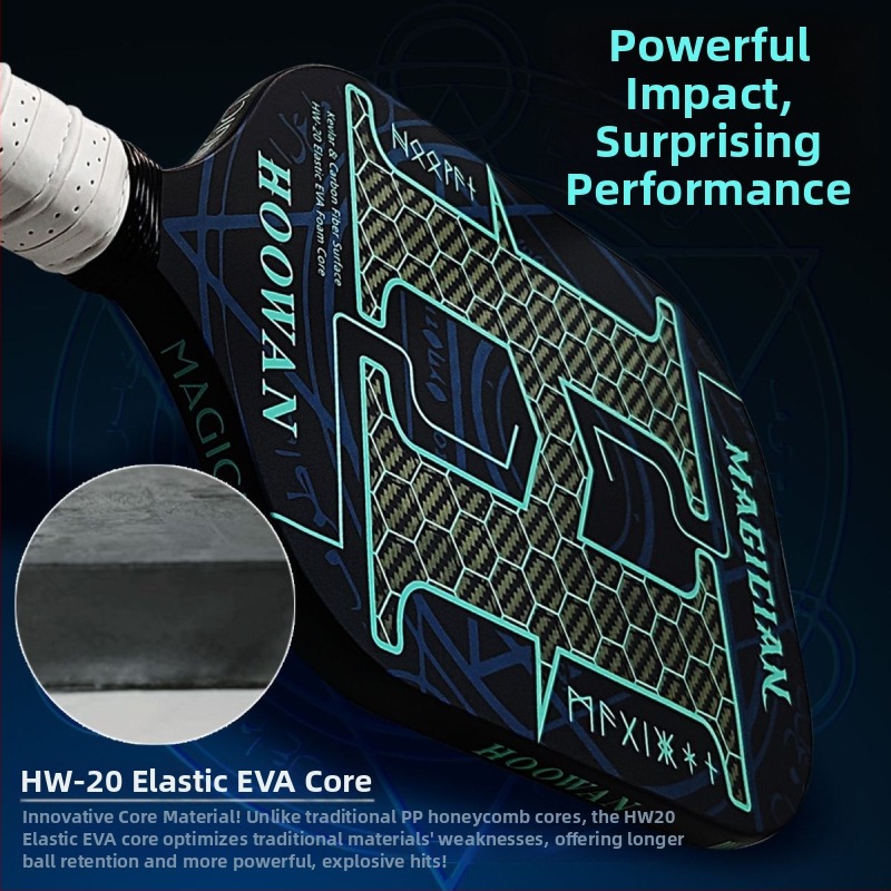 HOOWAN paletă de pickleball Magician, fibră de carbon, model Magician, ușoară