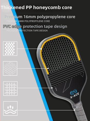 X-ACE pickleball pádlo – uhlíkové vlákna, PP mriežkové jadro, profesionálna úroveň