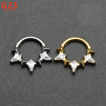 Inel de nas, în formă de inimă, aliaj de titan G23, electroplacare, stil fără cusături