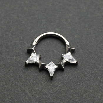 Inel de nas, în formă de inimă, aliaj de titan G23, electroplacare, stil fără cusături