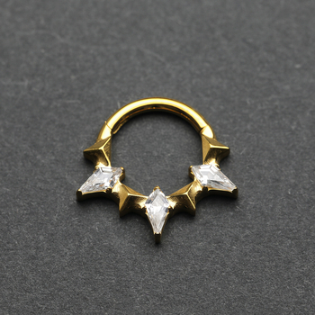 Inel de nas, în formă de inimă, aliaj de titan G23, electroplacare, stil fără cusături