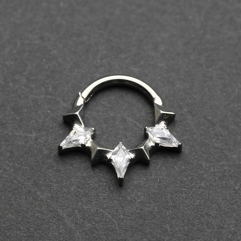 Inel de nas, în formă de inimă, aliaj de titan G23, electroplacare, stil fără cusături