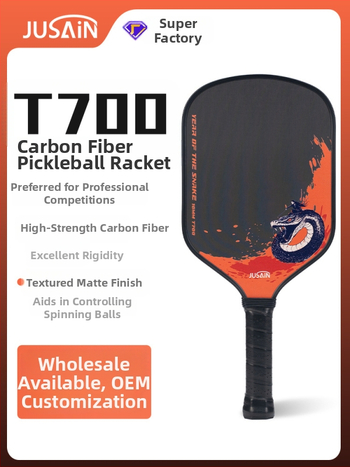 Rachetă pickleball, model T700, fibră de carbon, nucleu intern presat la cald, textură cu model de țesătură mată, 225 g (model: T700; material: fibră de carbon; nucleu: presare la cald; textură: țesătură mată; greutate: 225 g)