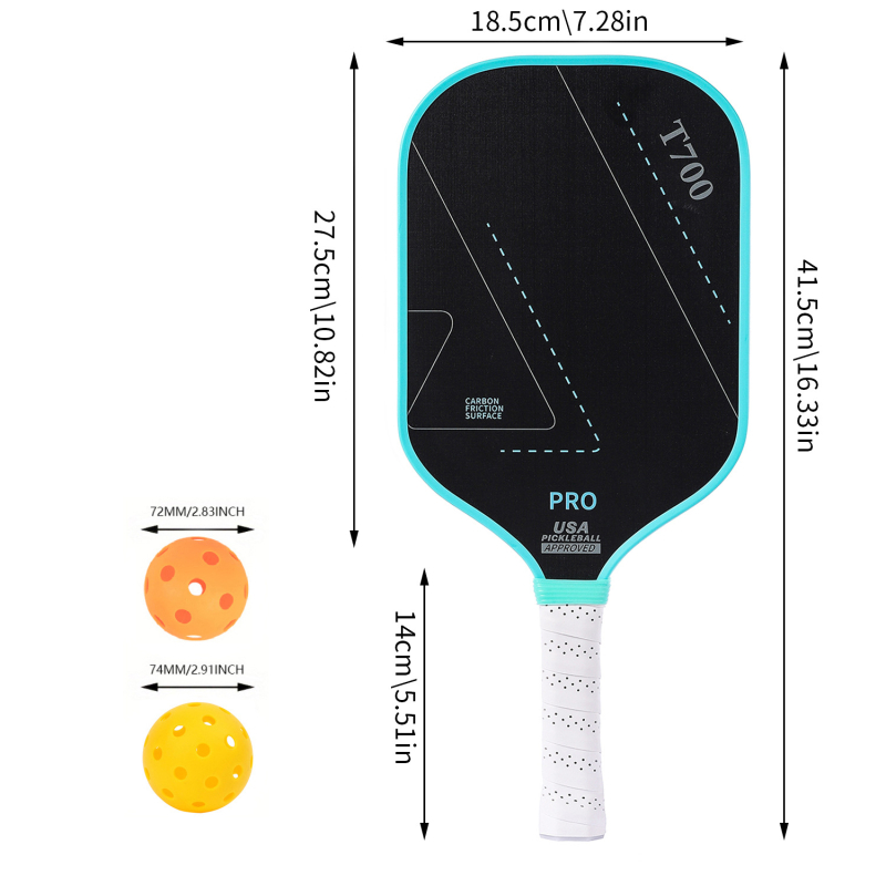 Paletă pickleball din fibră de carbon, T700, finisaj mat dur, nivel profesional, greutate 230 g, marcă National tribute
