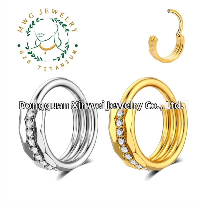 Geometrické náušnice z titánovej zliatiny so zirkónovou vložkou, unisex, alternatívny štýl