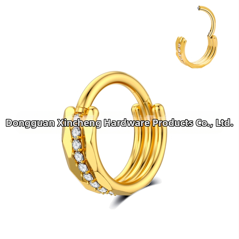 Geometrické náušnice z titánovej zliatiny so zirkónovou vložkou, unisex, alternatívny štýl