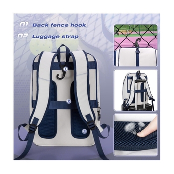 Унисекс спортна раница за тенис, бадминтон и тенис на маса, нейлон, водоустойчива, отделение за обувки, съхранение на ракетки, криви презрамки и защита на гръбнака