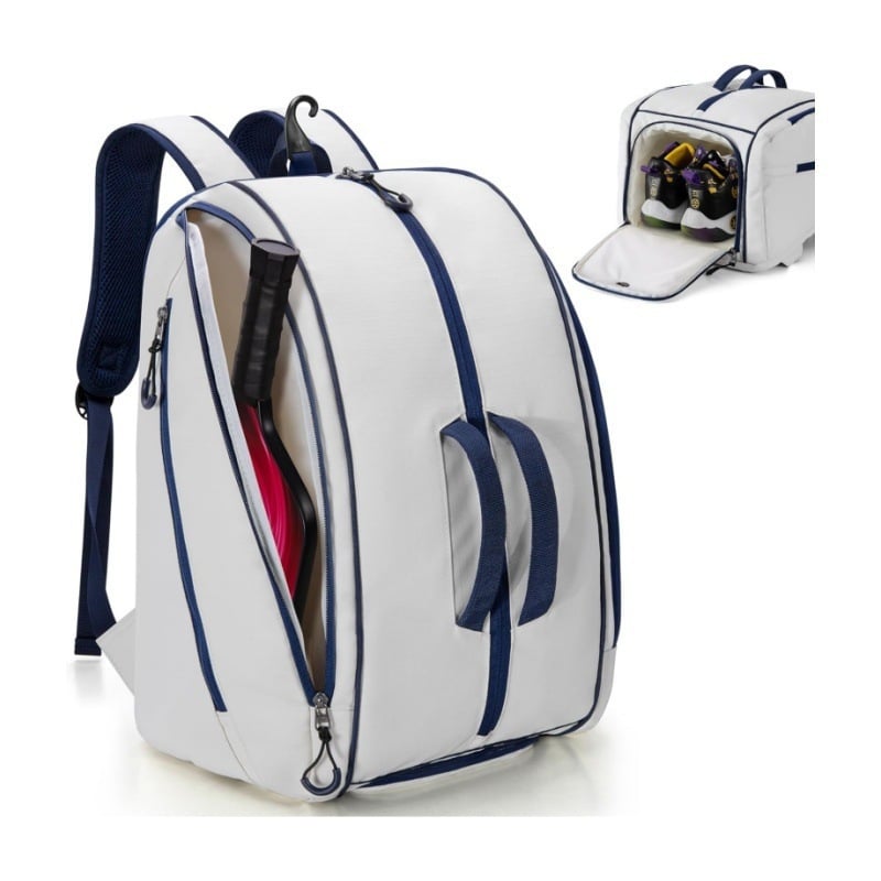 Унисекс спортна раница за тенис, бадминтон и тенис на маса, нейлон, водоустойчива, отделение за обувки, съхранение на ракетки, криви презрамки и защита на гръбнака