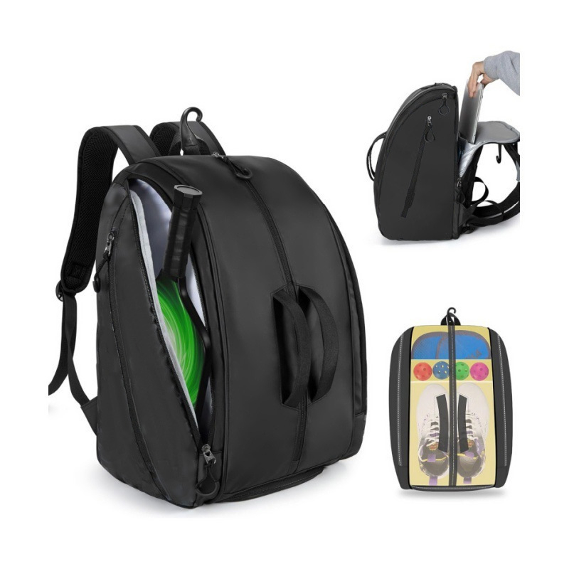 Унисекс спортна раница за тенис, бадминтон и тенис на маса, нейлон, водоустойчива, отделение за обувки, съхранение на ракетки, криви презрамки и защита на гръбнака