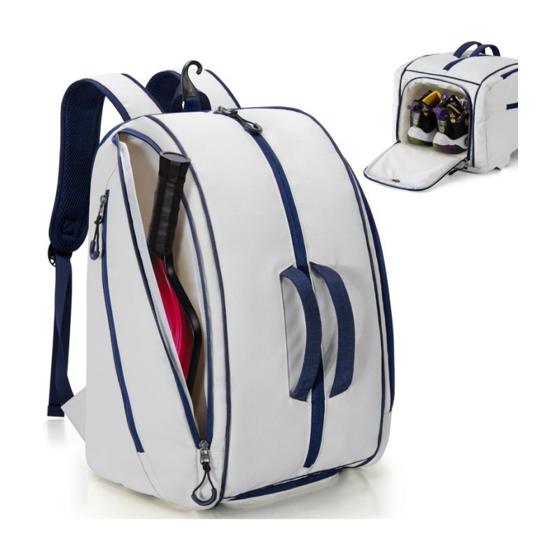 Унисекс спортна раница за тенис, бадминтон и тенис на маса, нейлон, водоустойчива, отделение за обувки, съхранение на ракетки, криви презрамки и защита на гръбнака