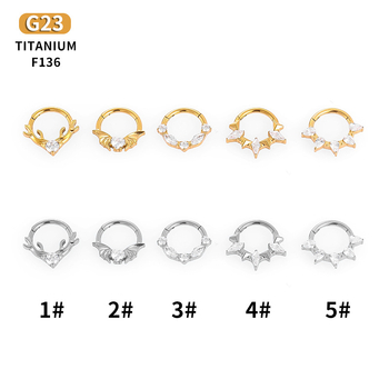 Bijuterii nazale din aliaj de titan G23, cristale zircon, placare electrolitică