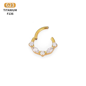 Bijuterii nazale din aliaj de titan G23, cristale zircon, placare electrolitică