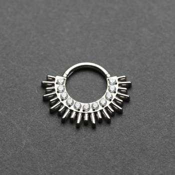 Разделен носен пръстен с циркон, G23 титанов сплав, капковидна форма, унисекс, моден стил