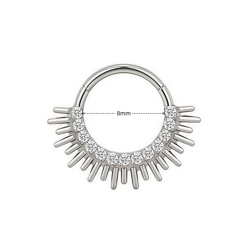 Разделен носен пръстен с циркон, G23 титанов сплав, капковидна форма, унисекс, моден стил