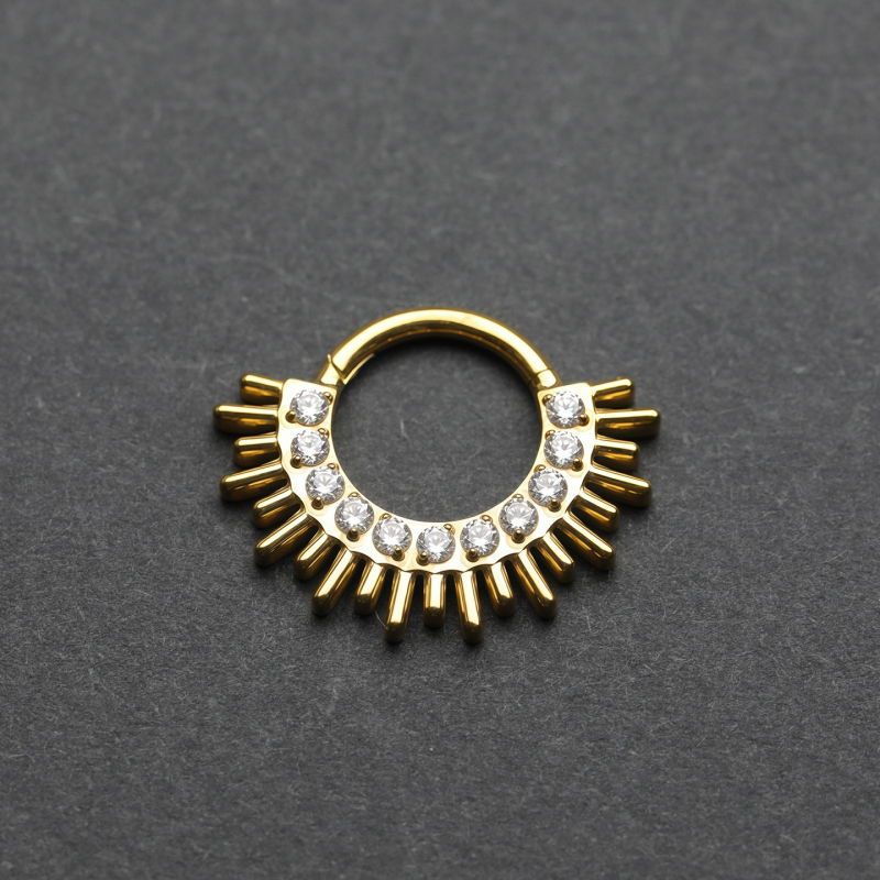 Разделен носен пръстен с циркон, G23 титанов сплав, капковидна форма, унисекс, моден стил