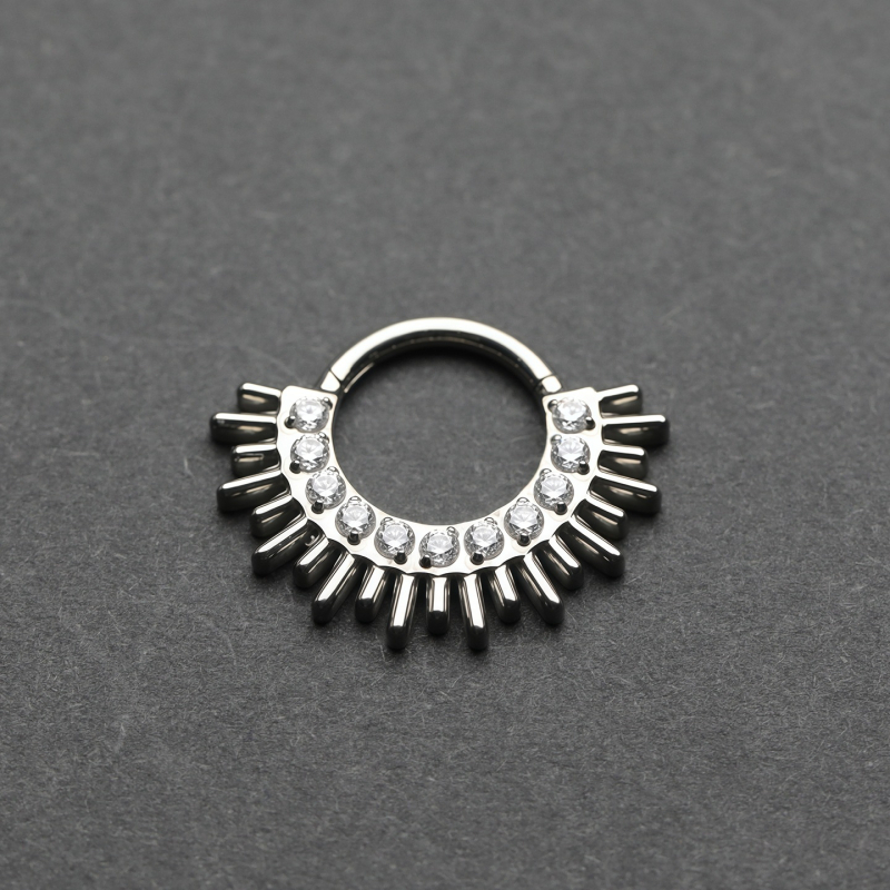 Разделен носен пръстен с циркон, G23 титанов сплав, капковидна форма, унисекс, моден стил