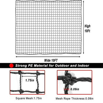 Външна бейзболна тренировъчна защитна мрежа за удряне, полиетилен, подходяща за бейзбол и софтбол