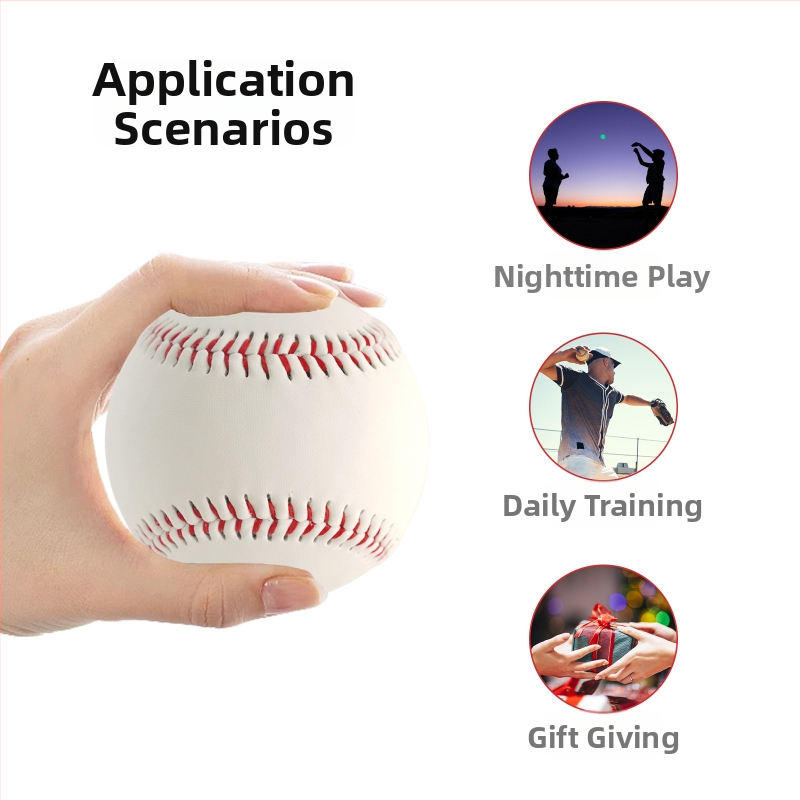 Šviesus beisbolas nakčių treniruotėms su kamštinio brandu ir PVC kamuoliu