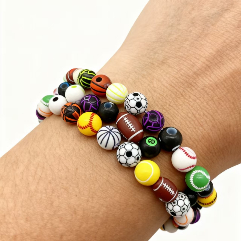 DIY комплект за гривна от спортни мъниста – акрилни мъниста, инжекционна технология, произход Zhejiang