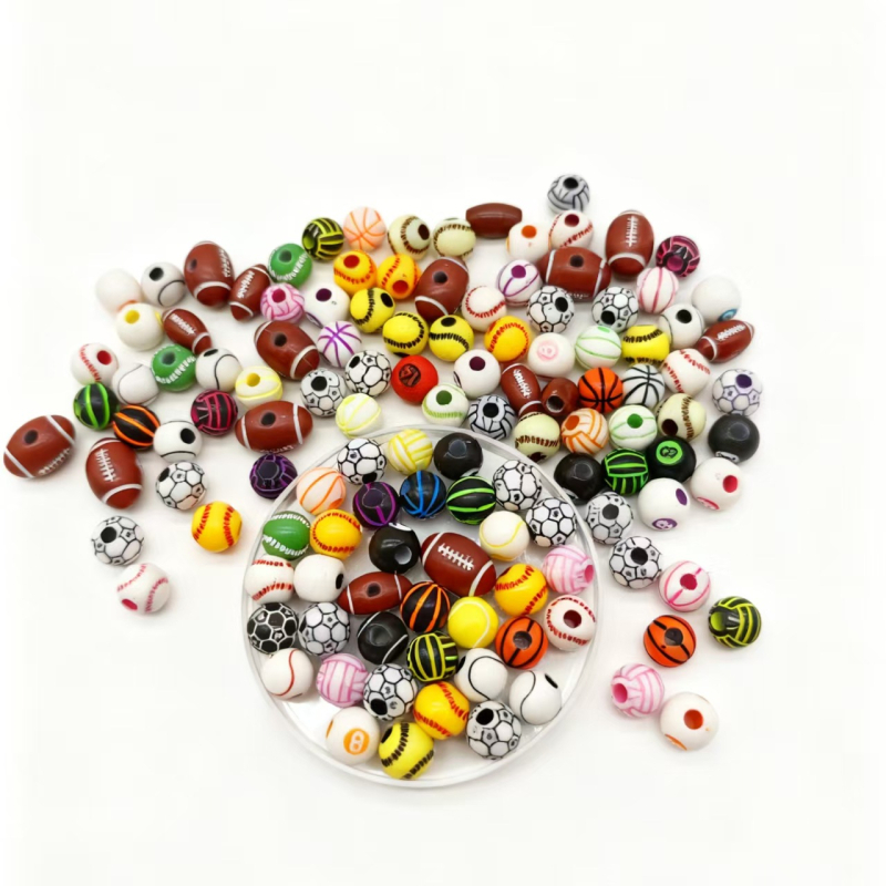 DIY комплект за гривна от спортни мъниста – акрилни мъниста, инжекционна технология, произход Zhejiang